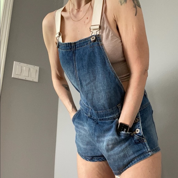 Free People | denim short overalls | size 26 - Picture 8 of 8